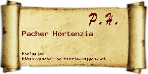 Pacher Hortenzia névjegykártya